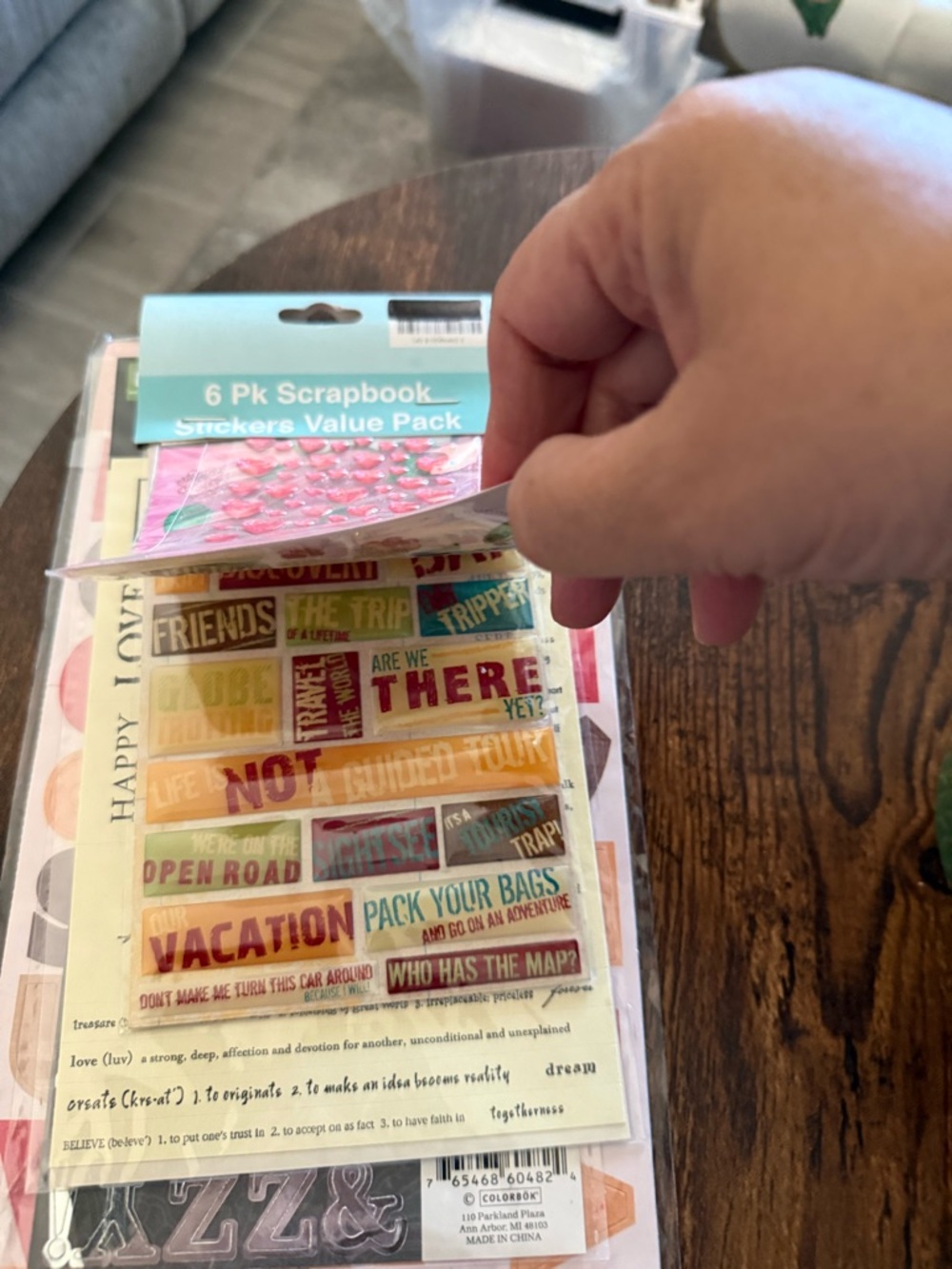 Scrapbook Sticker Pack - 6 Pc Value Set - Picture 6 of 12